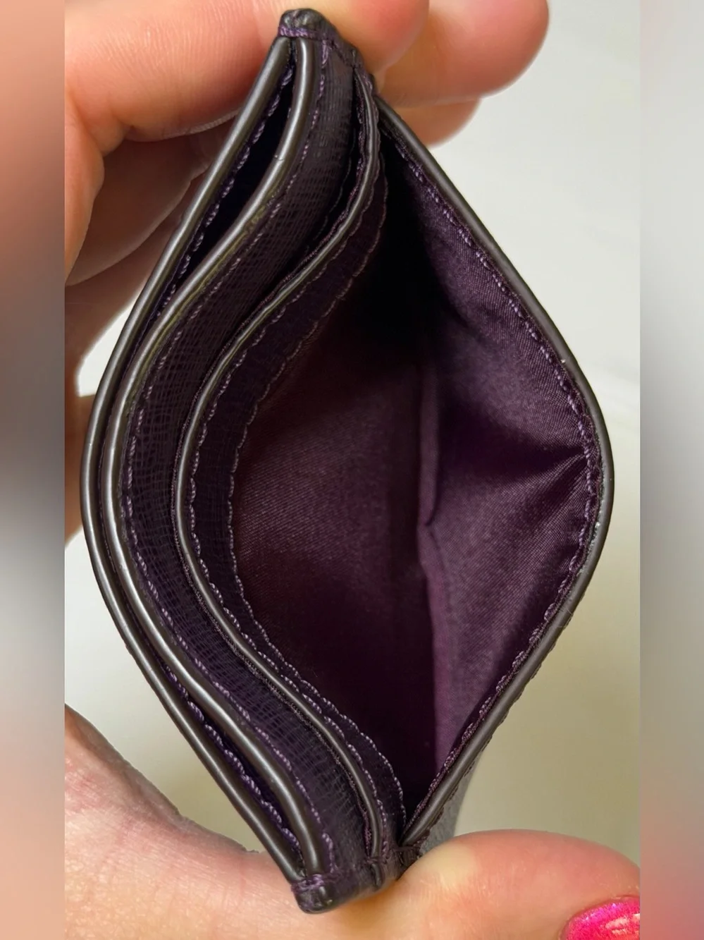 Coach purple card holder